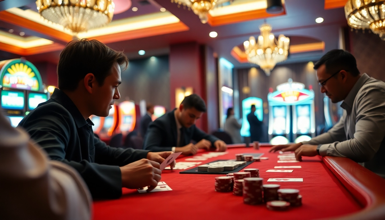 Kenangan4D menunjukkan pemain kasino seru di meja poker dengan suasana mewah.