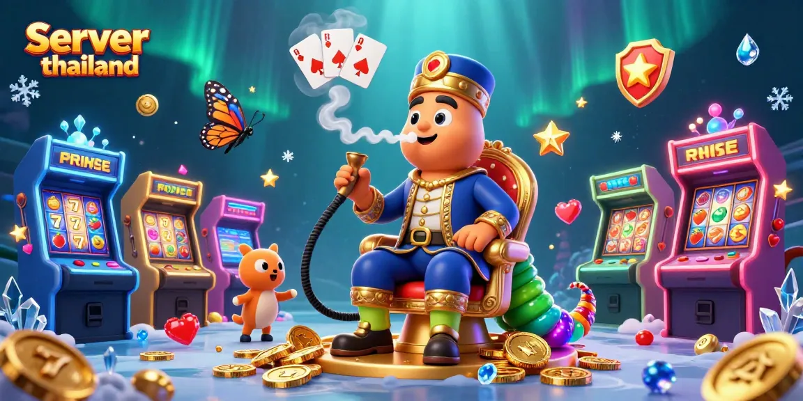 Experience the excitement of slot games and jackpots with server thailand in this vibrant 3D illustration.