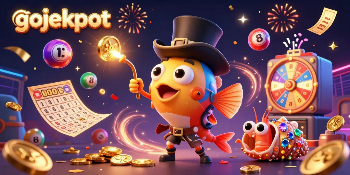 Experience gojekpot excitement with dynamic 3D characters and vibrant gambling elements.