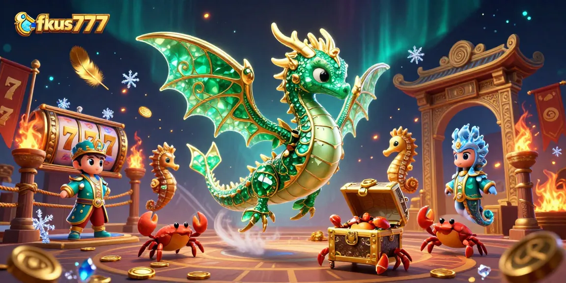 Experience the vibrant world of fokus777 online casino, where emerald dragons and golden slot elements collide.