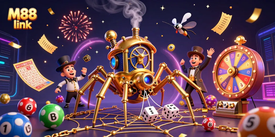 Engage with M88 link through thrilling games featuring vibrant lottery balls and a dynamic casino atmosphere.