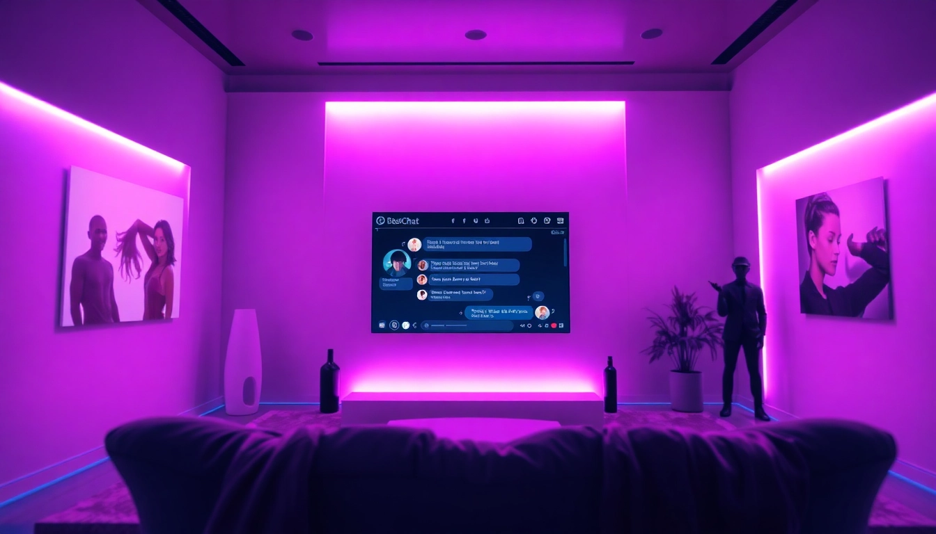 Visually engaging scene of a futuristic adult chat environment showcasing interactive porn ai chat technology.